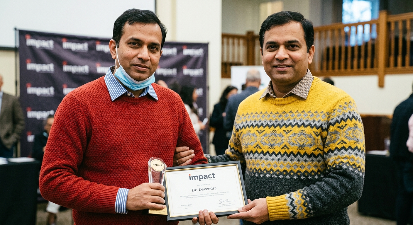 Dr. Devender with Award